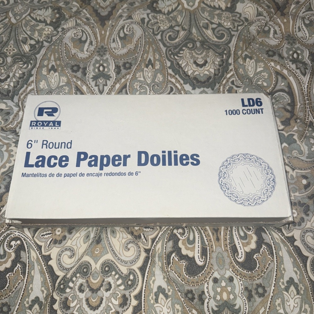 1000 - 6" Vintage Round WHITE FRENCH LACE Paper Doilies Royal Paper Cake Doilies